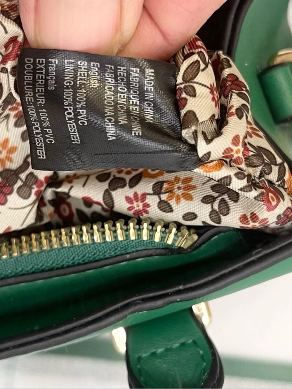 Kayla Ava Emerald Quilted Stud Satchel with Striped Crossbody Strap